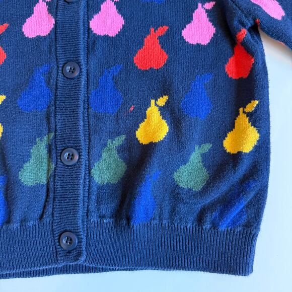 Hanna Andersson Navy Pears Organic Cotton Cardigan 90cm 3T - Picture 3 of 10